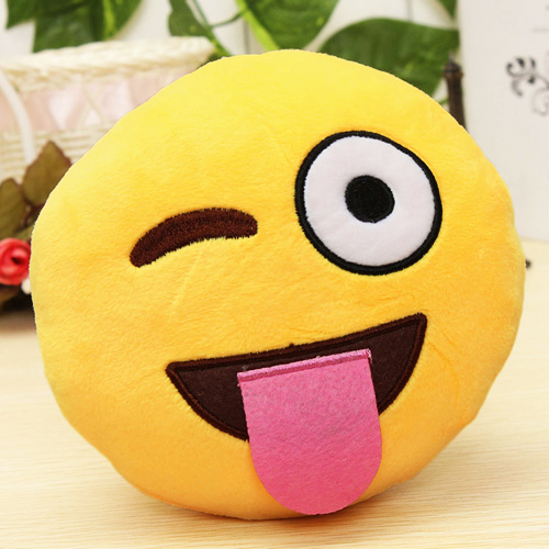 Yellow emoji cushion